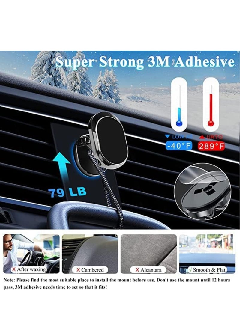 ELTRAZONE Magnetic Car Phone Holder – Foldable Dashboard Cell Phone Mount with 360° Adjustable Rotation, Aluminum Magnet Holder for Car, Table, Kitchen & More (MODEL A) - Image 4