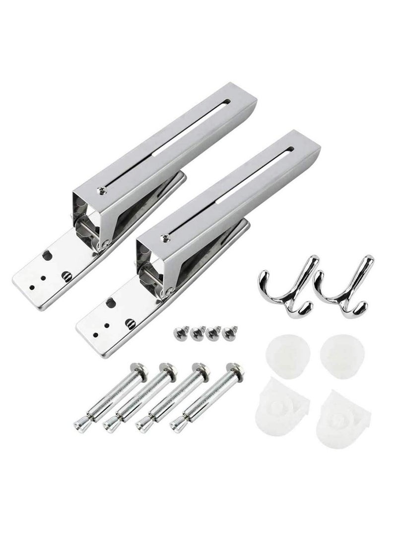 SYOSI Microwave Oven Wall Mount Bracket 304 Stainless Steel Shelf Holder Foldable Stretch Rack for Stand Removable Hook - Image 5