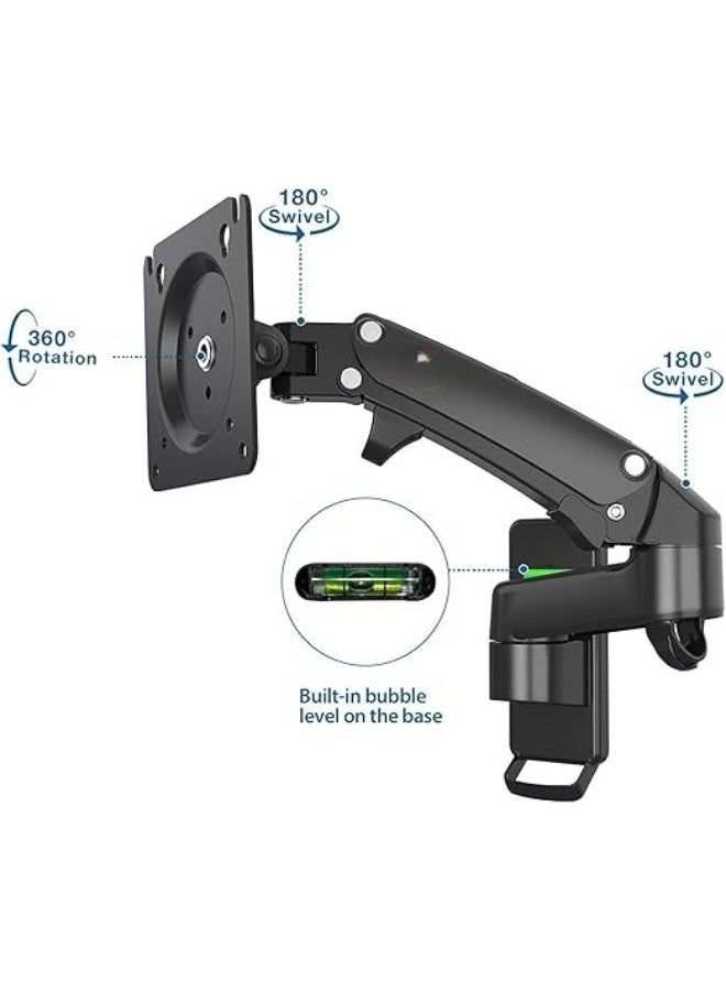 حامل شاشة جداري قابل للتعديل بنابض هوائي – ذراع مفرد لشاشات 17-27 بوصة - Image 3