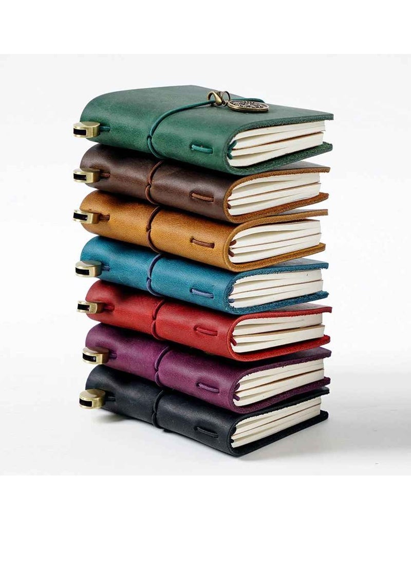 Generic Mini Notebook, Vintage Leather Travelers Notebook, Elegant Design Compact Journal Diary, Lightweight Planner Organizer Pocket Notebook With Pendant, (1pc, Blackish Green)  - Image 3
