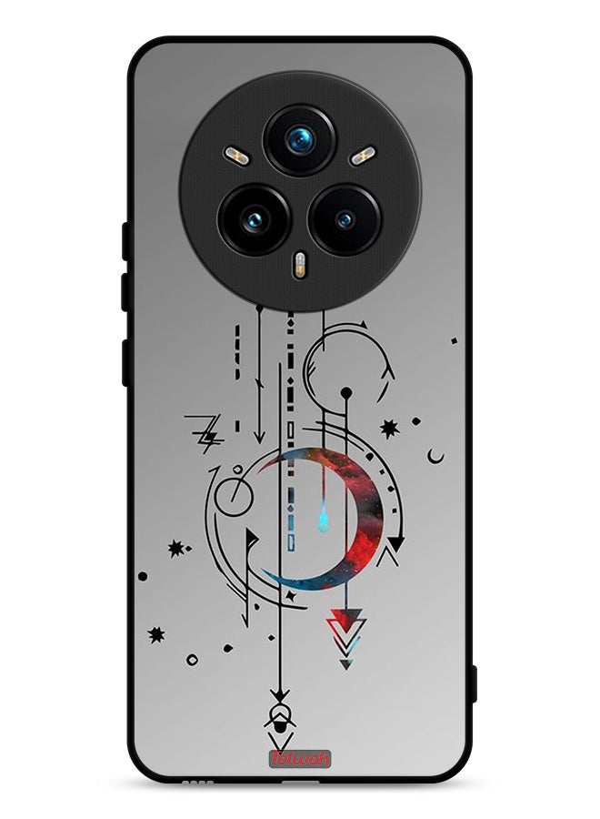 Tolwak Realme 14 Pro 5G Protective Case Cover Moon And Arrows Art Pattern