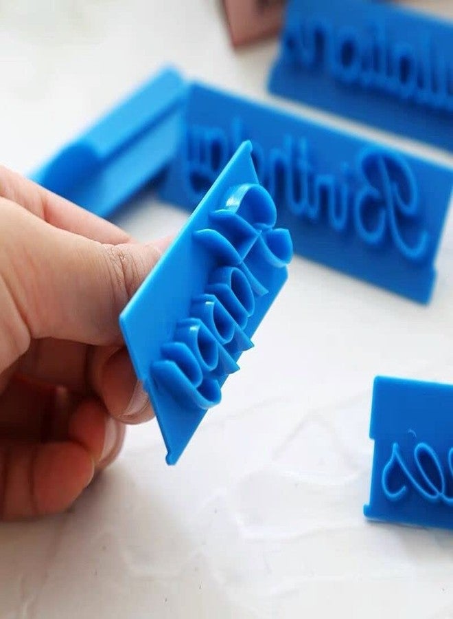 Anyana 6pcs set Cake Words Happy Birthday & Best Wishes & Congratulations & Anniversary cookie fondant stamper biscuit stamp impression cutter cupcake decorating Sugarcraft Cake Decoration topper - Image 5