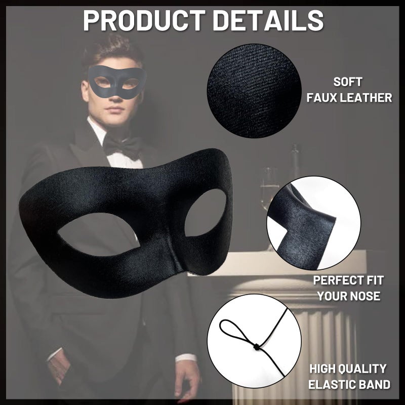 HyperFun Masquerade Mask for Men Classic Vintage Venetian Mens Mask Lightweight Gentle, Specially for Costume, Theme Parties (Classic Robin) - Image 3