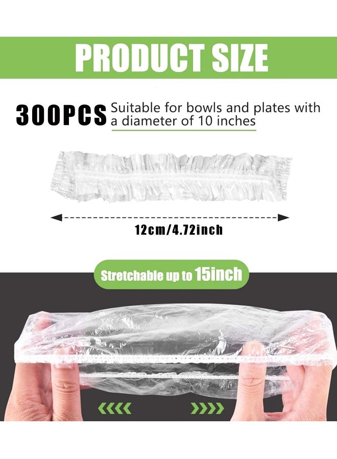 300 قطعة من أغطية أوعية الطعام البلاستيكية، لخبز العجين المخمر، قابلة للتمدد للحفاظ على الطعام طازجًا بعيدًا عن الغبار - Image 2