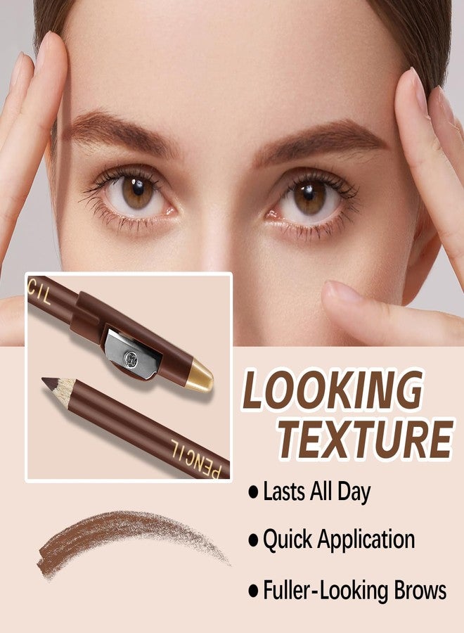 Apooliy 10pcs Eyebrow Pencil Set，Long Wear Brow Pencil with Sharpener,Waterproof Eyebrow Pen,Easy Application for Brows & Eyes - Image 3