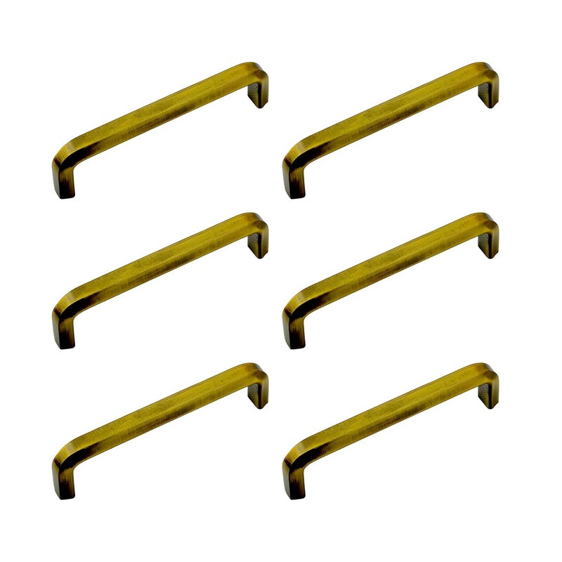 ELITONE 6 inch Stainless Steel Kitkat D Type Cabinet Handle Pull for Kitchen and Wooden Furniture DoorsDrawersCupboardPack of 6Antique - Image 1