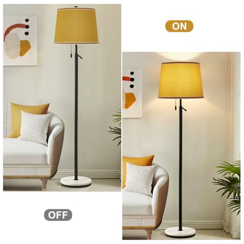 Luvkczc Lamp Shades Set of 2, Drum Lampshades, Lampshade 10 Inches Height, Lampshades for Table Lamp, Floor Lamp, Pendant Light, Yellow & White, Lamp Shade Harp Holder Included - Image 3