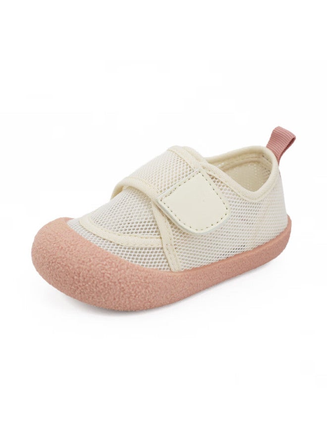 Topstar Kindergarten Indoor Shoes Children's Canvas Shoes White Soft Bottom Baby Breathable Single Shoes Beige Pink Sole 30 - Image 5