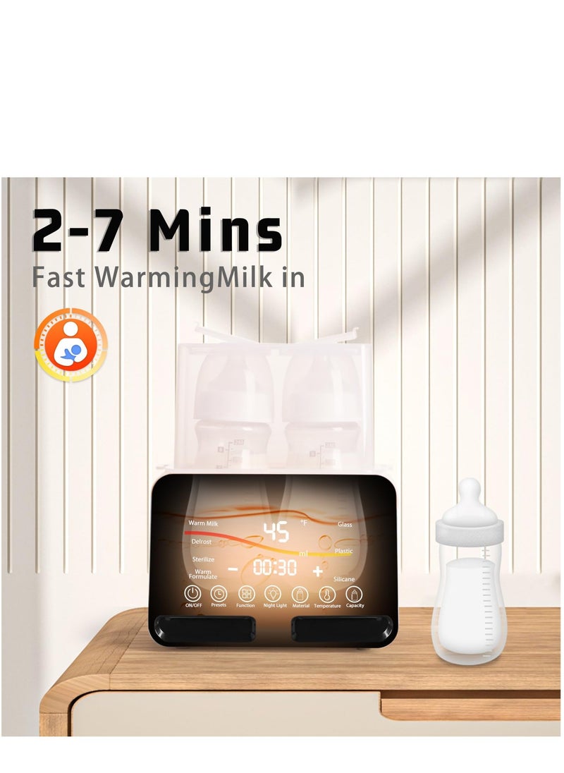 ARCOON - ARCOON Double Baby Milk Warmer 8-in-1 Fast Baby Milk Warmer with Timer for Breastmilk , Multifunctional Baby Milk Warmer with Food Hatter - Image 1