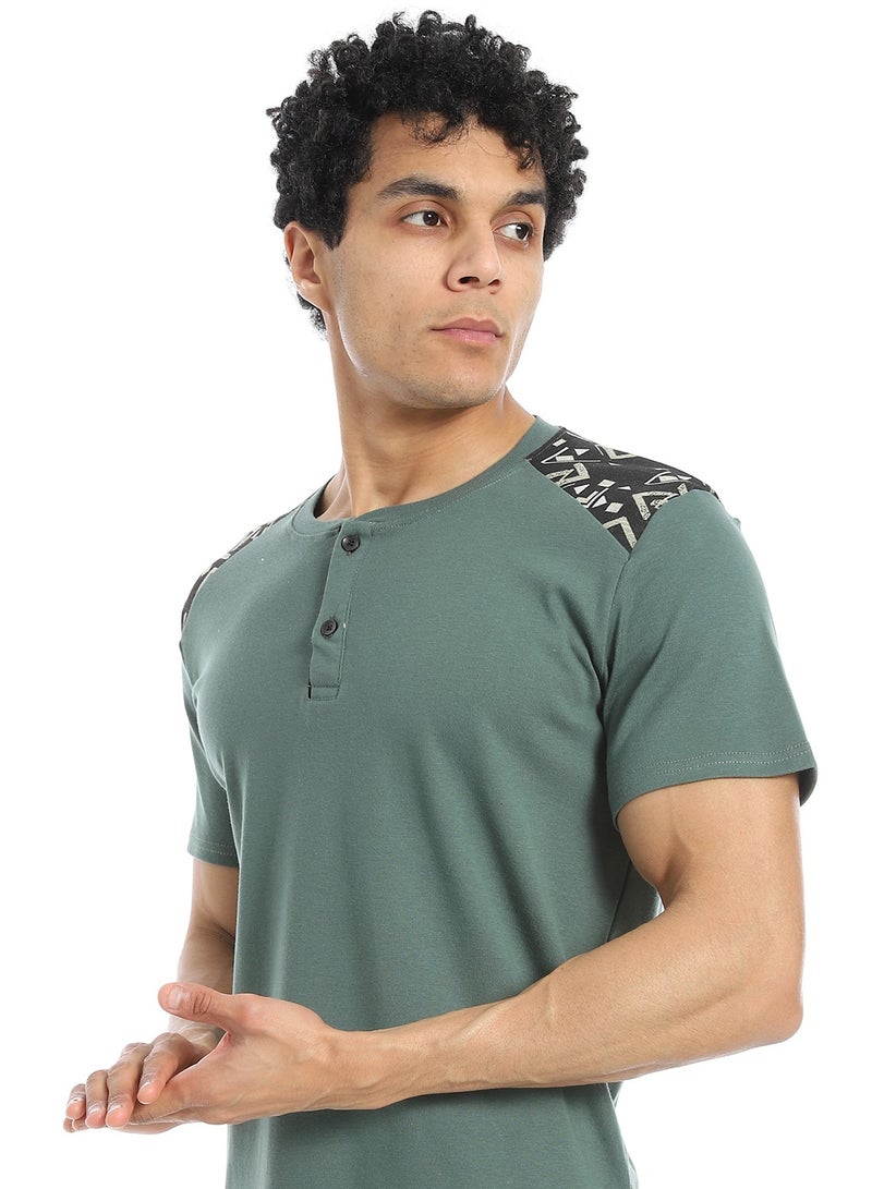 Caesar Men's 2-piece cotton half-sleeve pajamas - Image 5