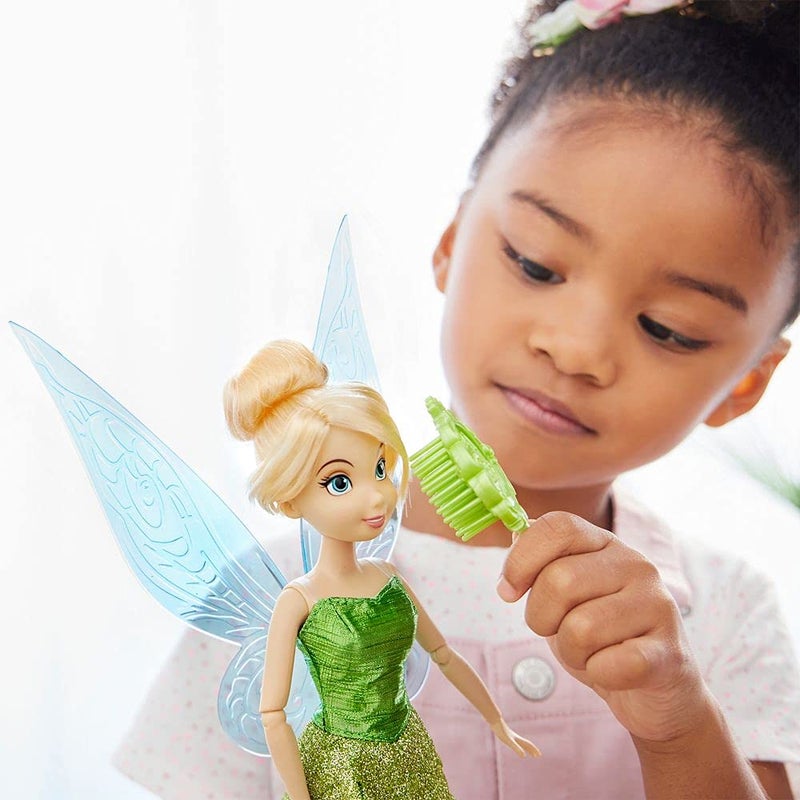 Disney Store Official Disney Princess Classic Doll (Tinker Bell from Peter Pan), 11 Inches, Includes Brush with Molded Details, Fully Posable Toy in Classic Outfit - Disney Princess Toys for Girls - Image 4