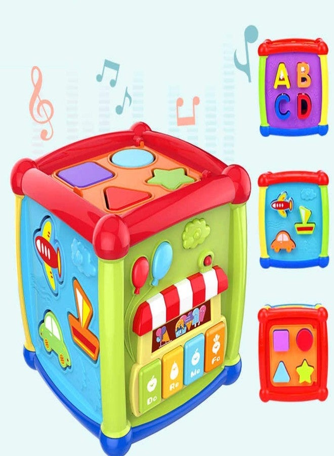 SELLMONK 5-in-1 Activity Triangle Learning Toy| Learn Alphabets, Counting, Time & Movement with Abacus, Drawing Writing Board, Alphabet Blocks, Clock & Gears (2+ Year Olds) - Multicolor (35 - Image 2