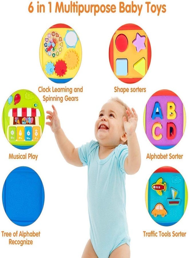 SELLMONK 5-in-1 Activity Triangle Learning Toy| Learn Alphabets, Counting, Time & Movement with Abacus, Drawing Writing Board, Alphabet Blocks, Clock & Gears (2+ Year Olds) - Multicolor (35 - Image 3