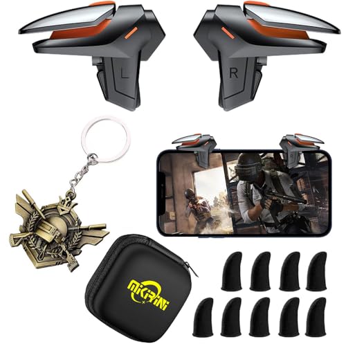Mikirini 13 in 1 Mobile Phone Game Controller for iPhones & Android Phones, 2 Gaming Triggers Cell Phone Gaming Triggers compatible with PUBG Mobile/Fortnitee Mobile/Call of duty Mobile/Apex - Image 1