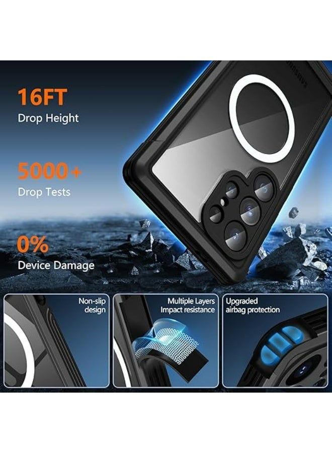HaDoii Magnetic for Samsung Galaxy S26 Ultra Case with HD Screen Protector, Compatible with Magsafe, Military Grade Protection, 9H Tempered Glass Screen Full Body Shockproof Phone Cover 6.9", Black - Image 2