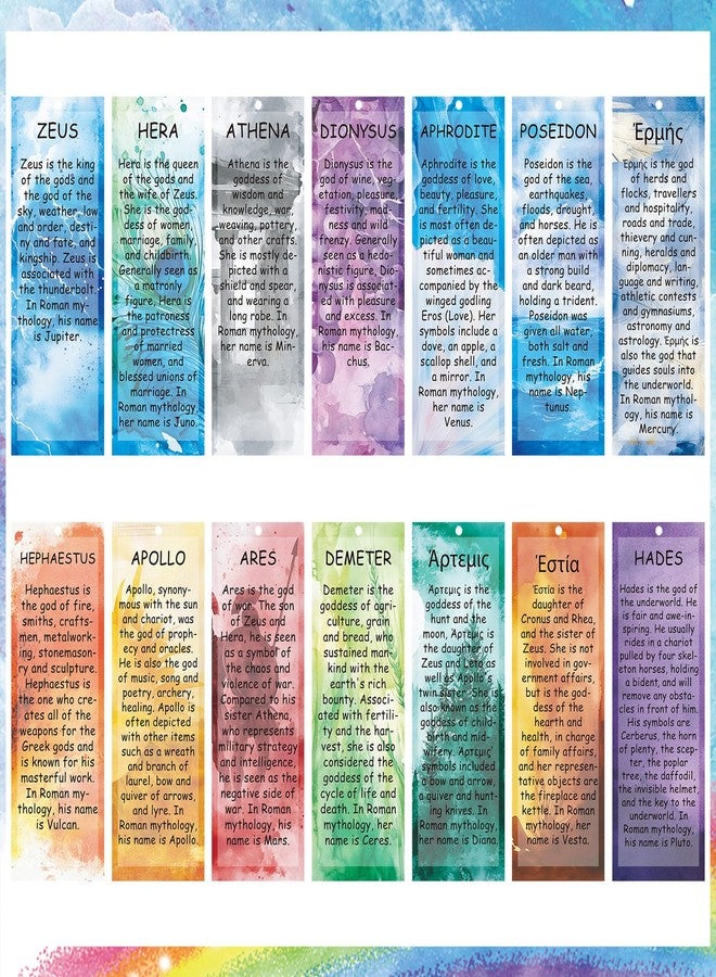 Skyygemm 56 Pcs Greek Mythology Bookmarks God Bookmarks Greek Mythology God Party Gifts Favors, Fit for Camp Half Blood, Birthday Party, 14 Styles - Image 3