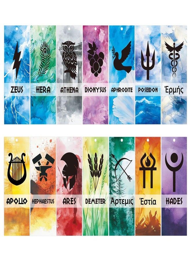 Skyygemm 56 Pcs Greek Mythology Bookmarks God Bookmarks Greek Mythology God Party Gifts Favors, Fit for Camp Half Blood, Birthday Party, 14 Styles - Image 1