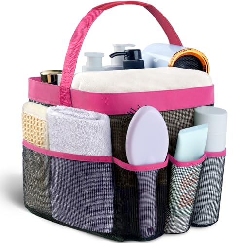 Attmu Mesh Shower Caddy Portable for College Dorm Room Essentials with 8 Pockets, Hanging Shower Caddy Dorm Basket, Quick Dry Shower Bag for Bathroom - Image 1