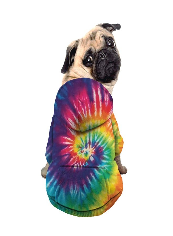 Howilath Dog Zipper Hoodie - Stylish Tie-Dye Spiral Colorful Rainbow Cool Art Streetwear Hooded Clothes Apparel Costume Sweatshirt Tracksuits Pet Clothing - S - Image 2