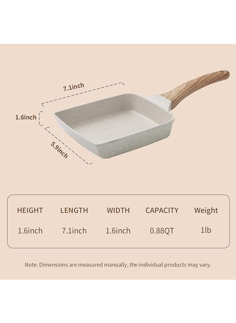 Arabest Omelette Pan, Tamagoyaki Nonstick Frying Pan, Healthy Granite Egg Pan for Breakfast, Suitable for Gas and Induction Cooktops, 7.1x5.9 Inches  - Image 5