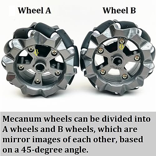 DWWTKL DIY Mecanum Robot Kit - 4WD Omnidirectional Wheels & Motors (4Pcs Wheels, 4Pcs TT Motor) - Image 3