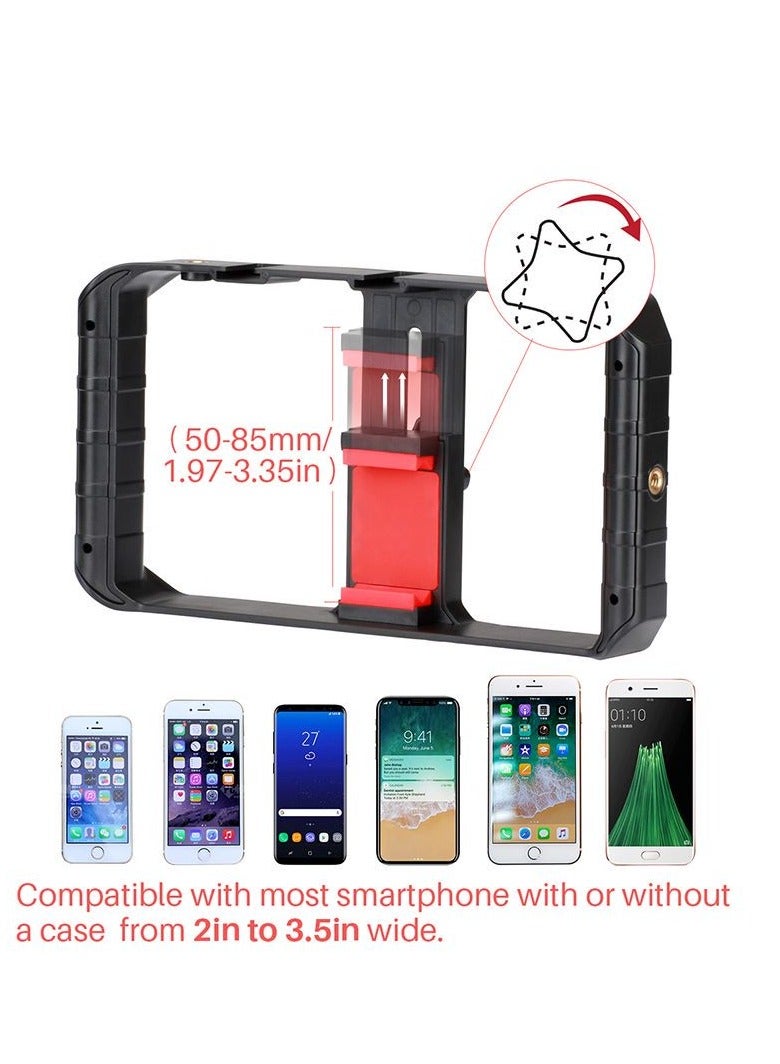 U-Rig Pro Smartphone Video Rig Handheld Phone Stabilizer Filmmaking Cage with 3 Cold Shoe Mounts Video Stabilizer for iPhone 15 14 13 12 11 Pro Max/Samsung S22 S23 Ultra/Huawei Mate 60 - Image 4