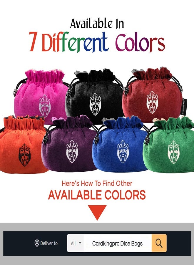 CardKingPro Immense Dice Bags with Pockets - Red - Capacity 150+ Dice - Great for Dice Hoarders - Image 2