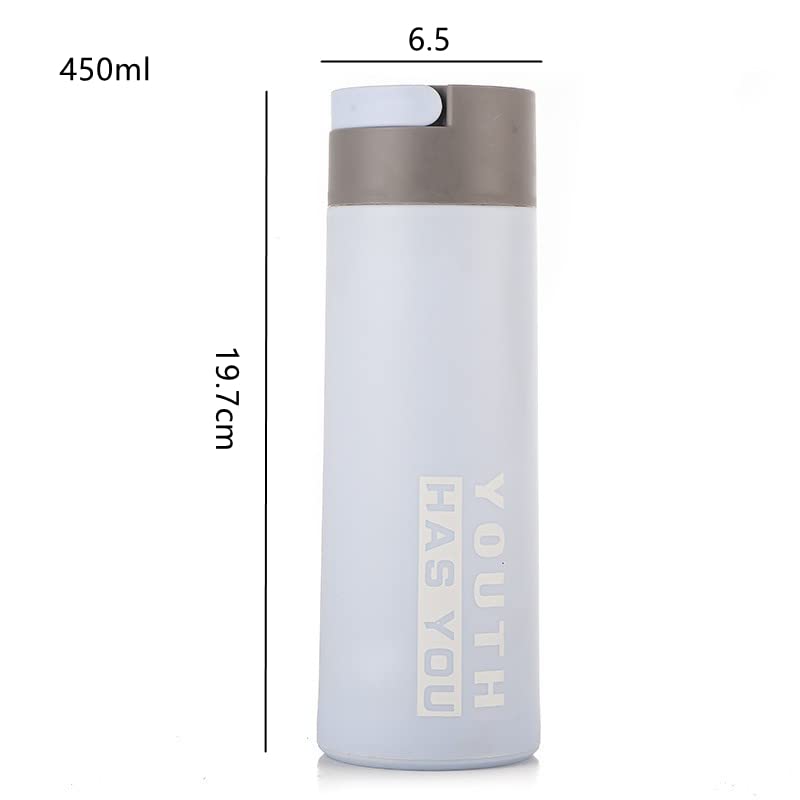 ZIVIK YOUTH HAS YOU GLASS WATER BOTTLE WITH HAND RING 450MLDouble layer Plastic glass water cupheatresistant glass water cup sealed bracelet cup portable car cup Pack of 2 - Image 4