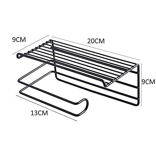 DHVAJ Bathroom Metal Wall Mounted Toilet Paper TissueTowel Holder with Mobile Phone Storage Shelf 20 X 9 X 9 CM Black - Image 5