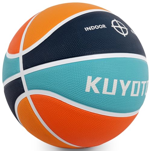 KUYOTQ Size 4 Kids/Youth Basketball 25.5" Vibrant Color, Durable High-Bounce Thickened Rubber Youth Basketball for in&Outdoor Play, for Boys & Girls Ages 3-8 (Deflated) - Image 1