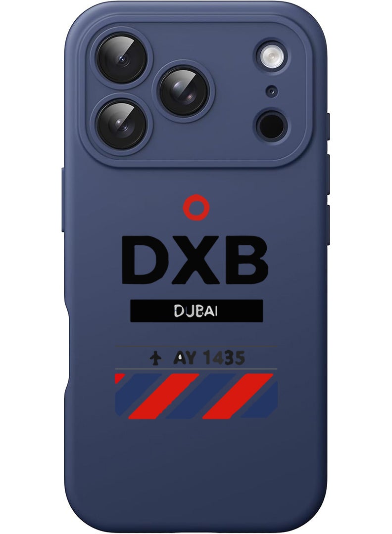 Theodor Protective Slim Fit Case Liquid Silicone Cover with Full Body Protection Anti-Scratch Shockproof Case For Apple iPhone 17 Pro (Blue) DXB Airport - Image 1