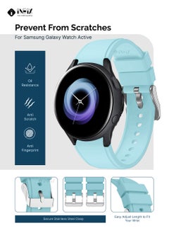 INEIX Silicone Replacement Strap For Samsung Galaxy Watch Active 40mm  Cyan  - Image 2