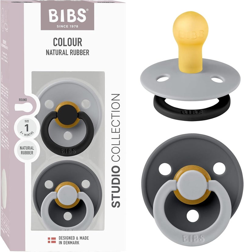 BIBS Studio Colour Pacifier 2-Pack - Cloud & Iron - Image 1