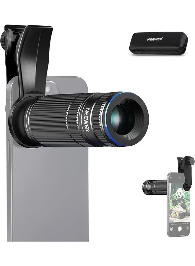 عدسة تليفوتوغرافي NEEWER 7X مع مشبك عدسة الهاتف متوافقة مع iPhone وSamsung، عدسة هاتف بتكبير 7X مكونة من 15 عنصرًا و12 مجموعة لقفص الهاتف/جراب الهاتف/اللوحة الخلفية بقطر 17 مم، LS-36 PRO - Image 1
