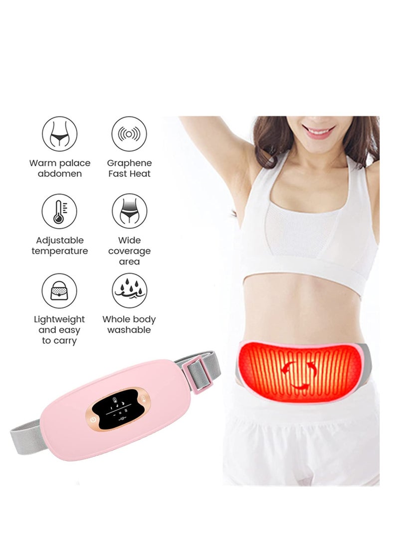 Captaintech Menstrual Heating Pad Portable USB Electric Belly Wrap Warming Belt with 3 Heat Levels and 3 Massage Modes Fast Heating Wrap Belt for Women Girl  - Image 3