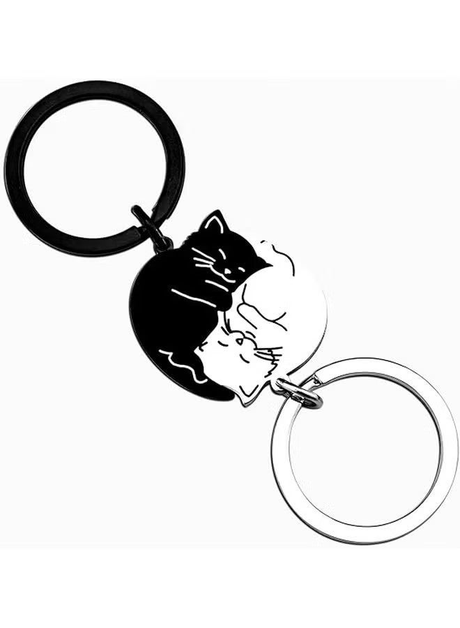 Cat Keychain Valentines Day Gifts For Her Him Couples Matching Keychains - Image 1