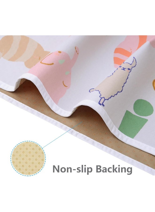 Womumon WOMUMON Highchair Floor Mat, Baby Splat Mat for Under High Chair/Arts/Crafts, Waterproof Spill Mat Non-Slip Splash Mat, Washable Mess Mat and Table Cloth (Alphabet) - Image 3