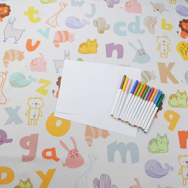 Womumon Baby Splat Mat for Under High Chair and Arts and Crafts, 51" Waterproof Wipeable Floor Protector, Anti-Slip Washable Splash Mat - Image 3