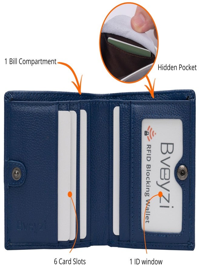 Bveyzi Ultra Slim Small RFID Wallet for Women, Leather Tiny Thin Bifold Pocket Ladies Wallet - Image 3