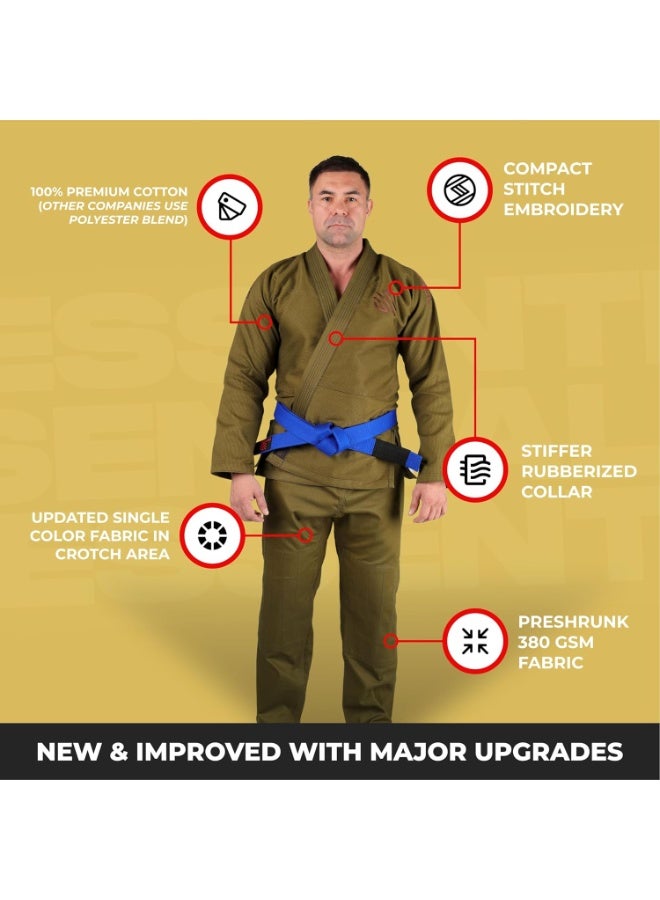 Sanabul Essential BJJ Gi for Men – Lightweight Preshrunk Cotton, IBJJF Approved (Green, A0) - Image 4