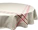 DII 100% Cotton Everyday French Stripe Tabletop Collection, Tablecloth, 70" Round, Taupe/Red - Image 2