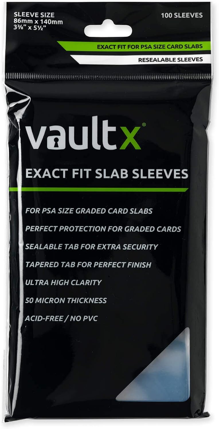 Vault X Exact Fit Slab Sleeves for PSA Graded Cards - 100 Pack - Image 1