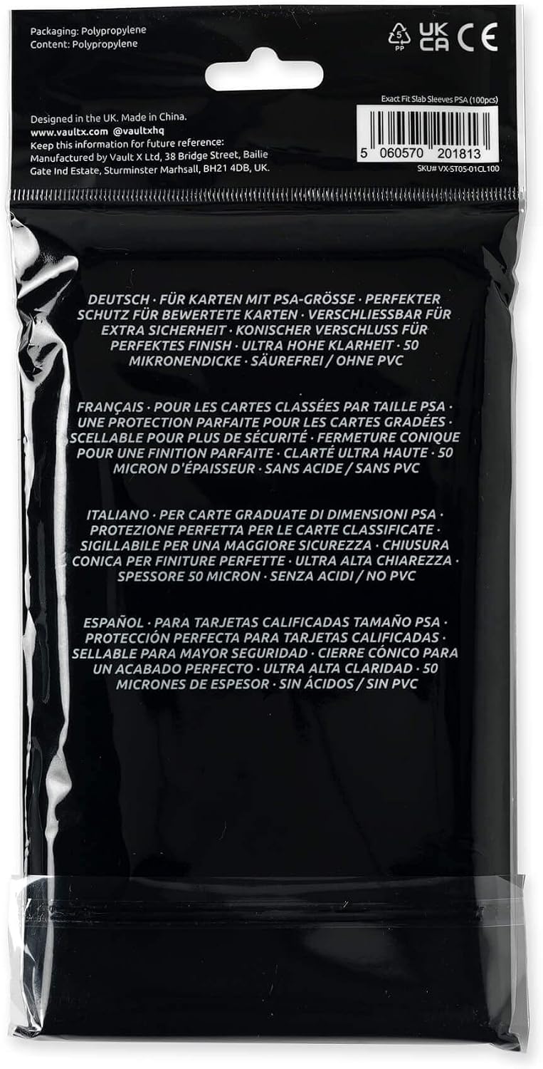 Vault X Exact Fit Slab Sleeves for PSA Graded Cards - 100 Pack - Image 3