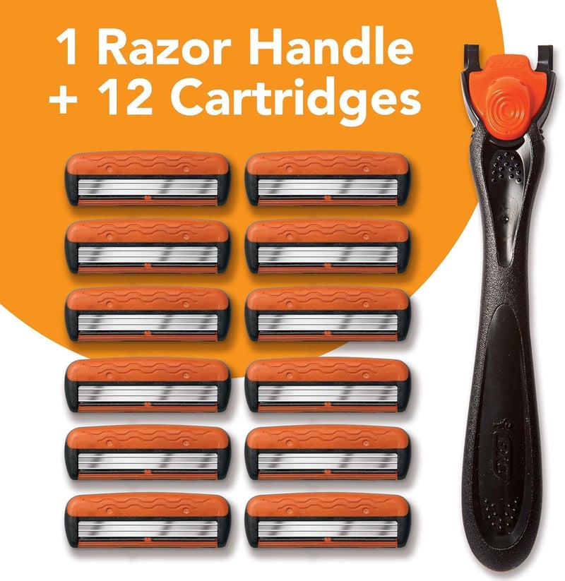 Bic Comfort 3 Refillable Three-Blade Disposable Razors for Men, Sensitive Skin Razor for a Comfortable Shave, 1 Handle and 12 Cartridges With 3 Blades, 13 Piece Razor Kit - Image 4
