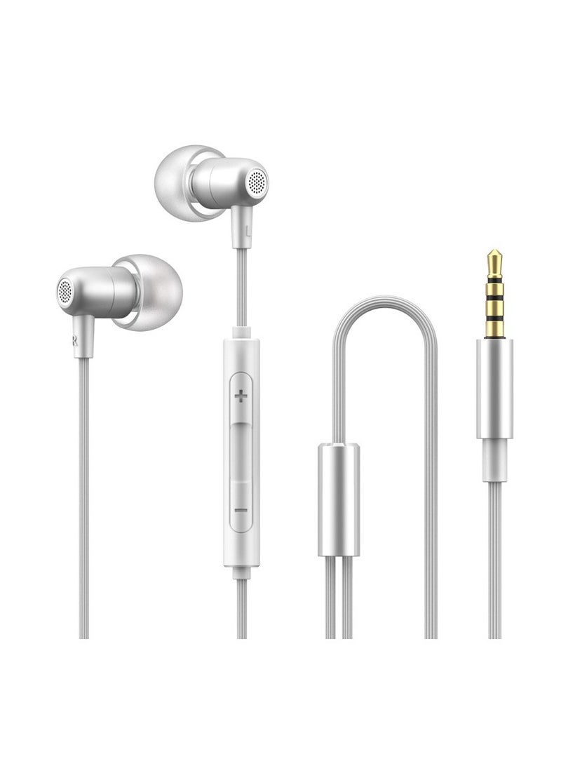 New wired sports headphones in-ear music headphones (silver) - Image 1