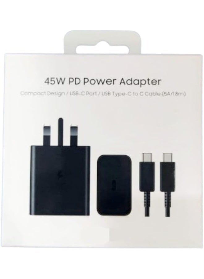 Original (45W) PD Super Fast Power Adapter with C to C cable(5A/1.8m) Compatible for Galaxy S24/S24 Ultra/S24+/S23 Ultra/S23/S23+/S22 Ultra/S22+/S22/Note20 Ultra Note10+ & Galaxy Tablet - Image 3