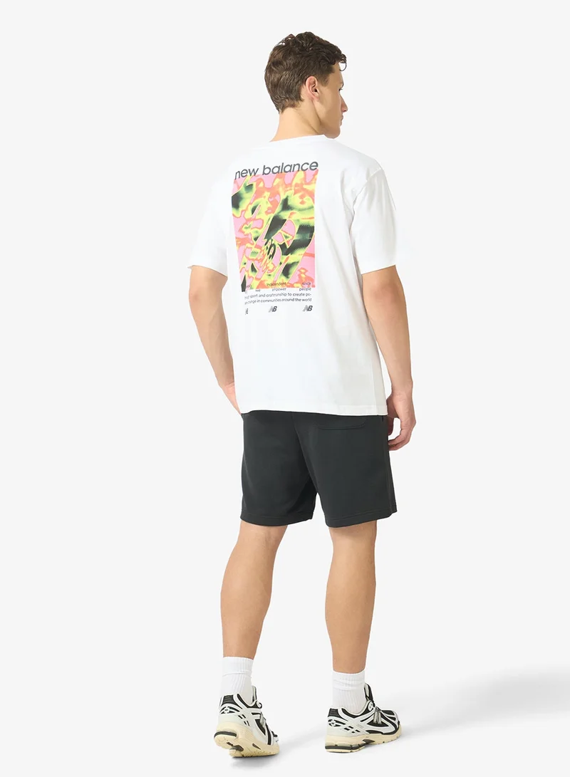 New Balance WHITE (WT) Heat Map Forward Thinker Graphic T-Shirt for Men | Best Price UAE