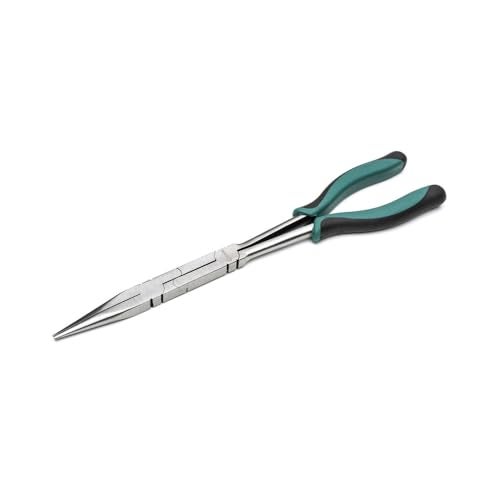 SATA Straight Body Double X-Pliers, with Green Handles & A Long-Nose Design for Access in Tight Spaces - ST70711 - Image 1