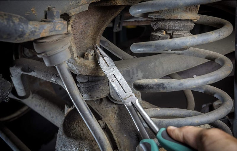 SATA Straight Body Double X-Pliers, with Green Handles & A Long-Nose Design for Access in Tight Spaces - ST70711 - Image 2