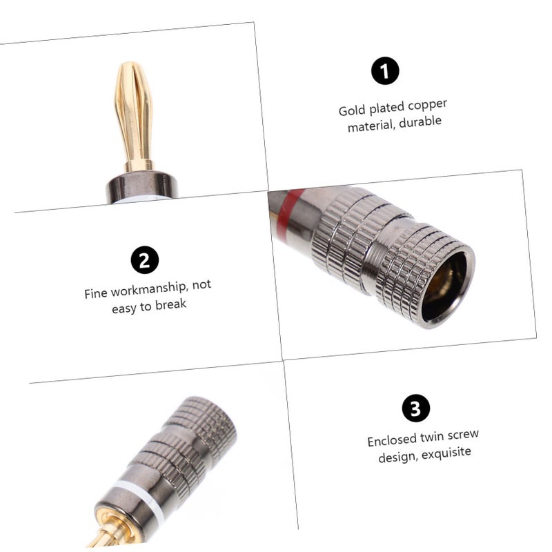 4mm Gold Plated Banana Plug Audio Connector 10 Pack Speaker Wire Easy Installation Home Theater System - Image 5